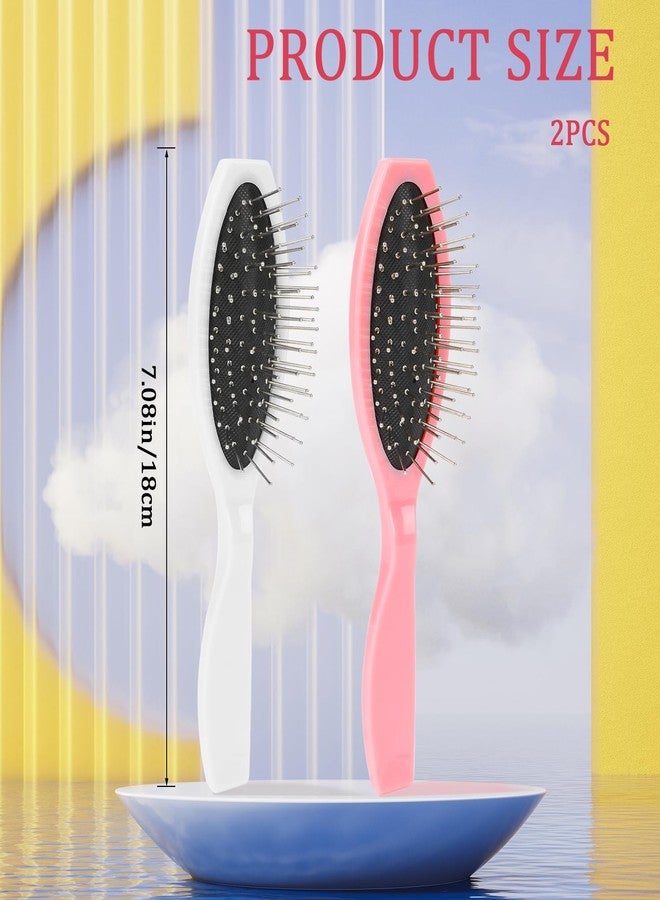 salbsever Wig Brush 2 Pcs Wig Brushes for Synthetic Hair Wigs and Human Hair Stainless Steel Wig Wire Detangling Brushes Portable Comb Professional Synthetic Hair Brush Extension Brushes for Women - Image 2